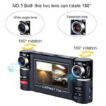 Carway F30 Araba DVR TFT LCD HD 1080P Çift Kamera Döndürülmüş Lens Dijital Gece Görüş Sürüş kaydedici